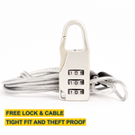 free lock and cable , tight fit and theft proof