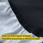 black spun cotton fleece interior prevents scratches and protects paint