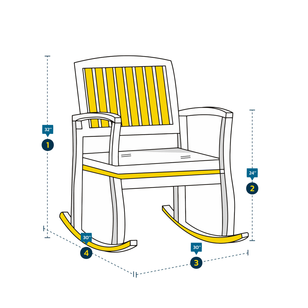 Measurements instructions for Custom Rocking Chair Cover - Model 4
