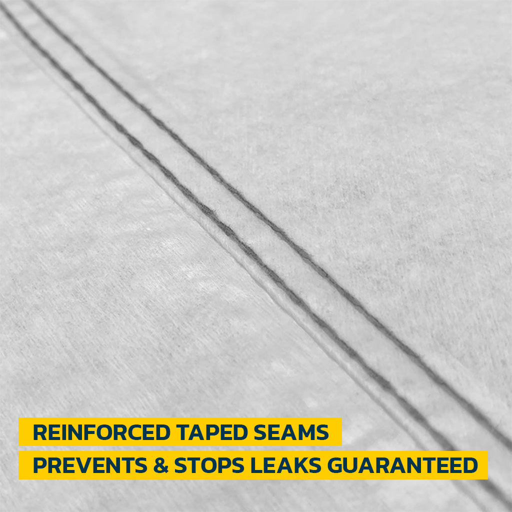 light gray reinforced taped seams prevents and stops leaks guaranteed