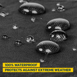 black color ,100% waterproof , protects against extreme weather