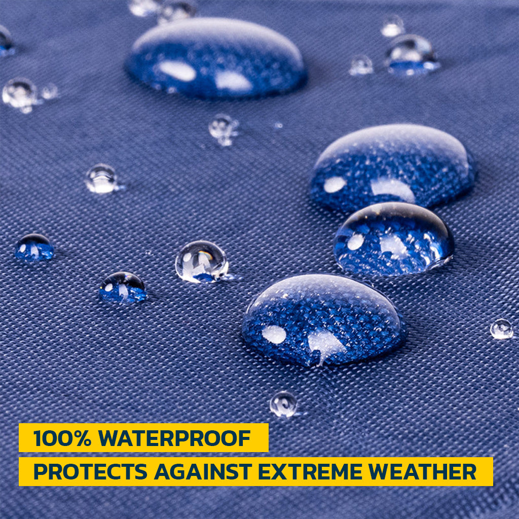 blue color ,100% waterproof , protects against extreme weather