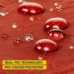 red color ,100% waterproof , protects against extreme weather